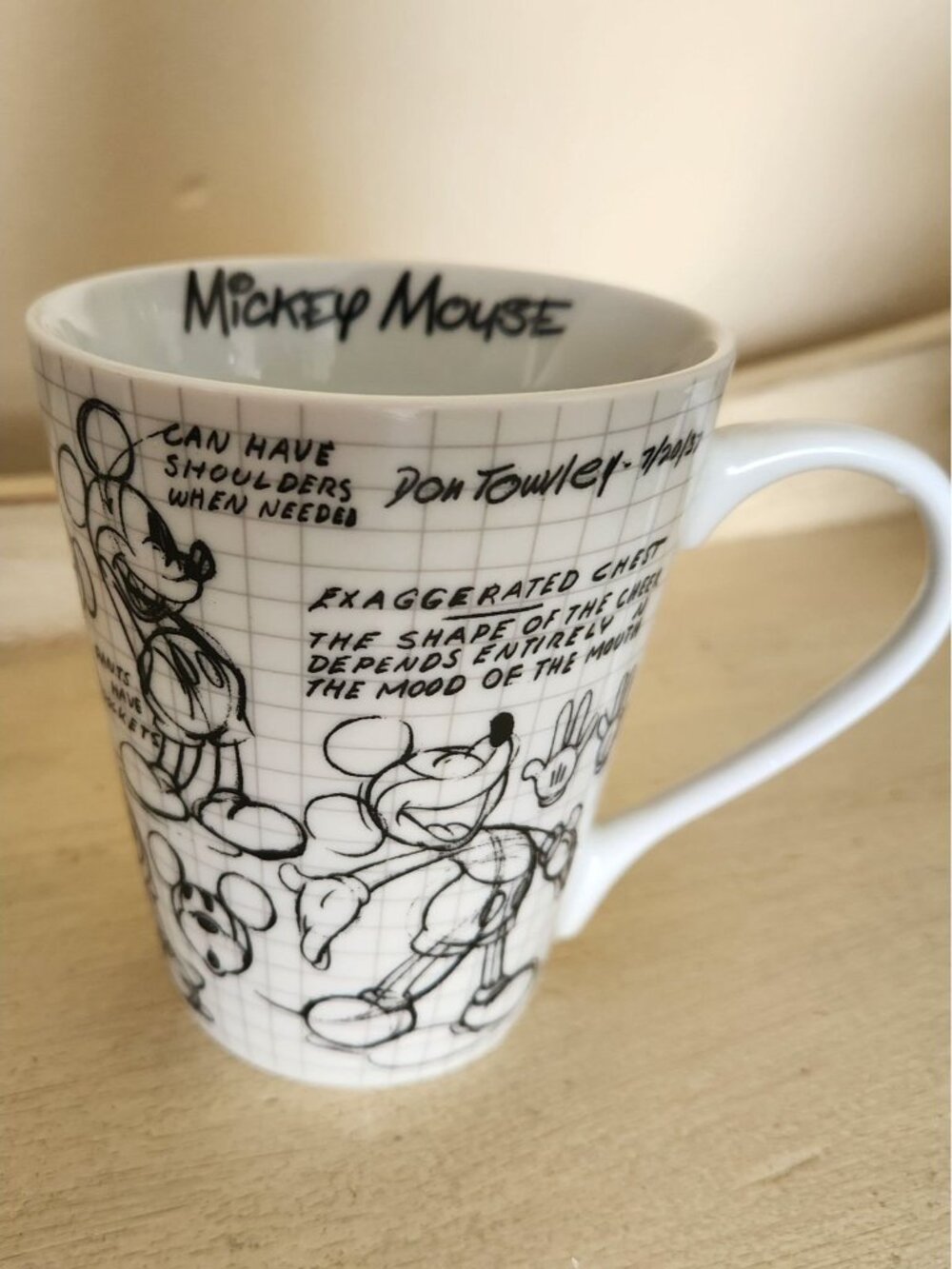 2008 Disney Mickey Mouse Sketch Book Don Towsley Animator Coffee Mug Cup 12 oz